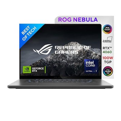 Asus Zephyrus 2024- Zephyrus G16 GU605MV-CO711WS Gaming Laptop (Core Ultra 7 155H / RTX4060- 8GB / 16GB DDR5 / 1TB PCIe® 4.0 NVMe™ M.2 SSD / 16.0″ 2.5K OLED ROG Nebula Display / Backlit KB- 1 zone RGB/ 90Whr/ WIN 11)