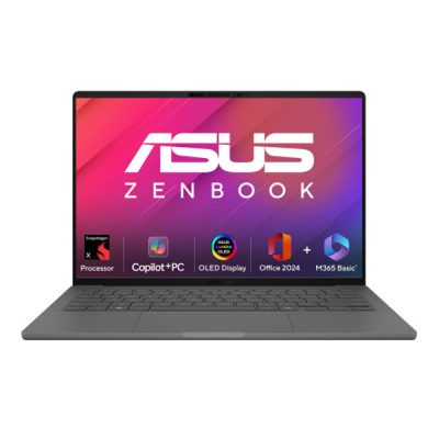 ASUS Zenbook A14,  UX3407QA-QD259WS AI Powered Laptop, Snapdragon X X1 26 100 (16GB / 512GB / Qualcomm Adreno GPU / 14.0″ WUXGA / Windows 11 Home)