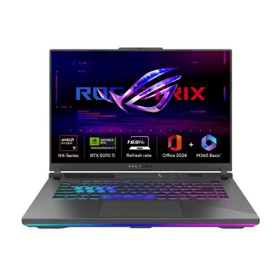 ASUS ROG Strix G16 G614PR-RV032WS Gaming Laptop (AMD Ryzen 9 8940HX / RTX 5070 Ti GPU  / 16GB / 1TB / 40.64 cms (16) FHD+ /Windows 11 Home / Office Home 2024 + M365 Basic (1 Year Validity)*)