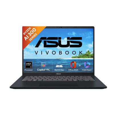 ASUS Vivobook 14 M1407KA-LY132WS Laptop (AMD RYZEN AI 5 330 / DDR5 16G[ON BD.] / 512G PCIE G4 / 14.0-inch / 14″ WUXGA ANTI-GLARE NON-TOUCH / 1B-QUIET BLUE / Backlit KB / Win 11 Home / MS Office 2024)