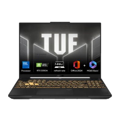 ASUS TUF Gaming F16 FX677VB-RL097WS Laptop (Intel Core5 / RTX3050A 4GB / DDR4 32GB / 1TB PCIE G4 SSD / 16.0 WUXGA ANTI-GLARE NON-TOUCH,300NITS / 56WHrs, 4S1P, 4-cell Li-ion / OFFICE HOME 2024 (IN)+M365 BASIC)