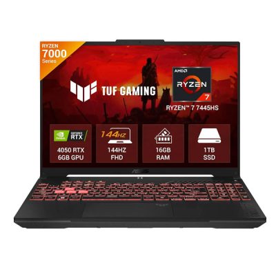 ASUS TUF Gaming A15 FA607NUG-RL189WS Laptop (R7-7445HS / RTX4050 6GB / 16GB DDR5 / 1TB PCIE G4 SSD / 16.0 WUXGA ANTI-GLARE NON-TOUCH / 300NITS / OFFICE HOME 2024 (IN)+M365 BASIC / Black)